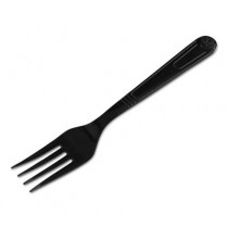 Heavyweight Cutlery, Forks, Plastic, Black