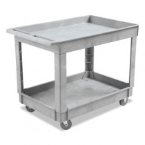 Two-Shelf Utility Cart, Plastic Resin, Gray, 40" x 24"