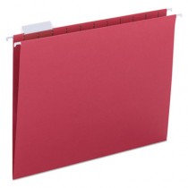Hanging File Folders, 1/5 Tab, 11 Point Stock, Letter, Red