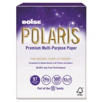 POLARIS Copy Paper, 8 1/2 x 11, 24lb White, 5000 Sheets/Carton