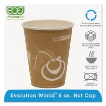 Evolution World 24% PCF Hot Drink Cups, 8 oz, Peach