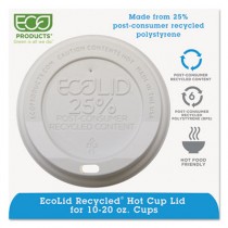 Eco-Lid 25% Recycled Content Hot Cup Lid, Fits 10-20 oz Cups