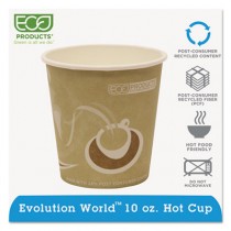 Evolution World 24% PCF Hot Drink Cups, 10 oz, Tan