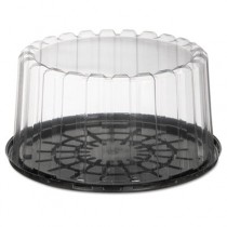 ShowCake Two-Piece Cake Containers, Plastic, Black/Clear, 10"Diameter