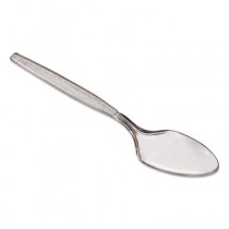 Sovereign Heavy-Duty Plastic Cutlery, 6" Spoon, Clear