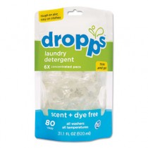 Laundry Detergent, Fresh, 31.1oz, Dropp-Pack, 80 Packs/Bag