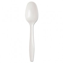 SmartStock Plastic Cutlery Refill, 5.5in, Spoon, White, 40/Pack