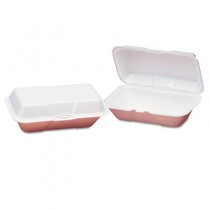 Foam Hoagie Hinged Container, Large, White, 9-1/2x5-1/4x3-1/2, 100/Bag
