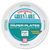 Uncoated Paper Plates, 6 Inches, White, Round, 100/Pack