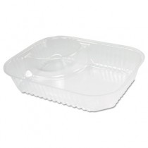 ClearPac Large Nacho Tray, 2-Compartments, Clear