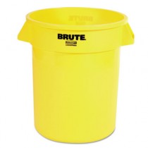 Brute Refuse Container, Round, Plastic, 20 gal, Yellow