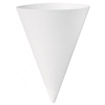 Bare Treated Paper Cone Water Cups, 7 oz., White, 250/Bag