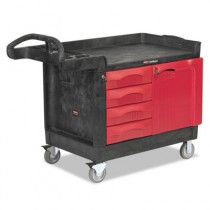 TradeMaster Cart, 750-lb Cap., 1 Shelf, 26 1/4w x 49d x 38h, Black