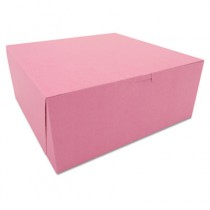 Tuck-Top Bakery Boxes, 12w x 12d x 5h, Pink