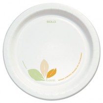Bare Clay-Coated Paper Dinnerware, Plate, 8.5", Green/Tan, 125/Pack, 2 Packs