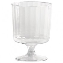 Classic Crystal Plastic Wine Glasses on Pedestals, 5 oz., Clear, Fluted, 10/Pack