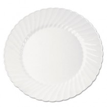 Classicware Plastic Plates, 9 Inches, White, Round, 10/Pack