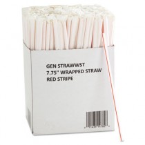 Wrapped Jumbo Straws, 7 3/4", Translucent