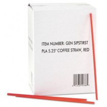 Coffee Stirrers, Red/White, Plastic, 5 1/4"