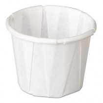 Squat Paper Portion Cup, Pleated, .5 oz, White