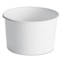 Paper Food Container with Vented Lid Combo, 8 to 10 oz, Polycoated, White