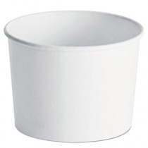 Paper Food Container with Vented Lid Combo 12, oz, Polycoated, White