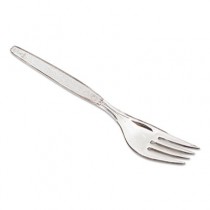 Sovereign Heavy-Duty Plastic Cutlery, 6.5" Fork, Clear