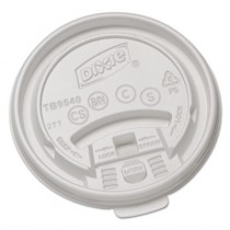 Plastic Lids for Hot Drink Cups, 10 oz, White