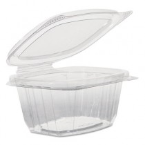 Plastic Hinged-Lid Deli Containers, Clear, 6oz, 4.25w x 3.63d x 1.88h, 100/Pack