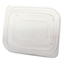 Microwave Safe Container Lid, Plastic, Fits 12-16 oz, Rectangular, Clear, 75/Bag