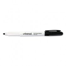 Pen Style Dry Erase Marker, Fine Tip, Black, Dozen