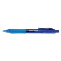 Clear Barrel Roller Ball Retractable Gel Pen, Blue Ink. Medium, Dozen