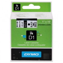 D1 Standard Tape Cartridge for Dymo Label Makers, 1in x 23ft, Black on White