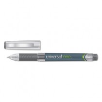 High Capacity Roller Ball Stick Gel Pen, Black Ink, Medium 0.7mm, Dozen