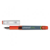 High Capacity Roller Ball Stick Gel Pen, Red Ink, Needle, Dozen
