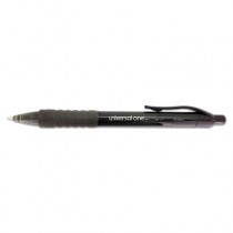 Clear Barrel Roller Ball Retractable Gel Pen, Black Ink, Medium, Dozen