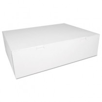 Tuck-Top Bakery Boxes, White, Paperboard, 18 1/2 x 12 x 5 1/2 Sheet Cake Size