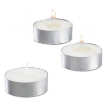 Tealight Candle, White, 5 Hour Burn, 1/2", 50 per Pack