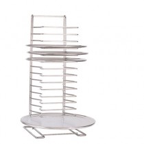 Pizza Tray Rack, Chrome-Plated Steel, 15 Shelf, 6 lb/Shelf, 27"H