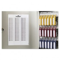 Locking Key Cabinet, 54-Key, Brushed Aluminum, Silver, 11 3/4 x 4 5/8 x 11