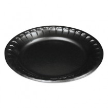 Laminated Foam Dinnerware, Plate, 6", Black, 125/Pack