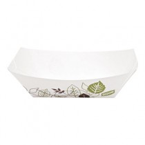 Kant Leek Polycoated Paper Food Tray, 3 3/4 x 1 2/5 x 5 3/10, Pathways