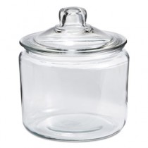 Heritage Hill Glass Jar with Lid, 3 Quart, Clear, Glass Lid