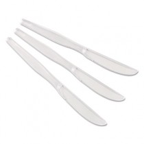 Heavyweight Polystyrene Cutlery, Knives, Clear