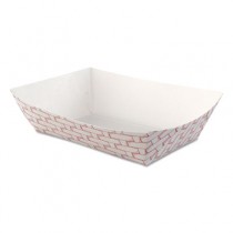 Paper Food Baskets, 2.5lb Capacity, Red/White