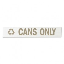 Recycling-Label Block-Letter Decal, "Cans Only", 11 x 1, White
