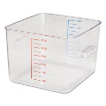 SpaceSaver Square Containers, 12 qt, 10 1/2 x 11.3 x 7 3/4, Clear