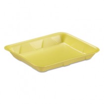 Supermarket Tray, Foam, Yellow, 9-1/4x7-1/4x1-1/8, 125/Bag