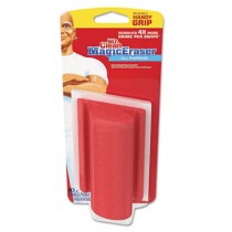 Magic Eraser, Handy-Grip Holder w/Pad, 4 3/5 x 3 1/5, White/Red