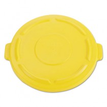 Vented Round Brute Flat Top Lid, 24 1/2 x 1 1/2, Yellow